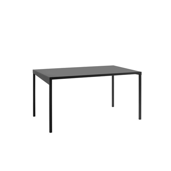 Juodos spalvos metalinis valgomojo stalas CustomForm Obroos, 140 x 80 cm