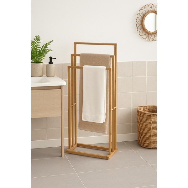 Natūralios spalvos iš bambuko rankšluosčių stovas Elva – Bonami Essentials-image-1