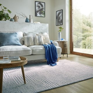 Rankų darbo iš vilnos kilimas šviesiai mėlynos spalvos 160x230 cm Memphis Wool – Flair Rugs