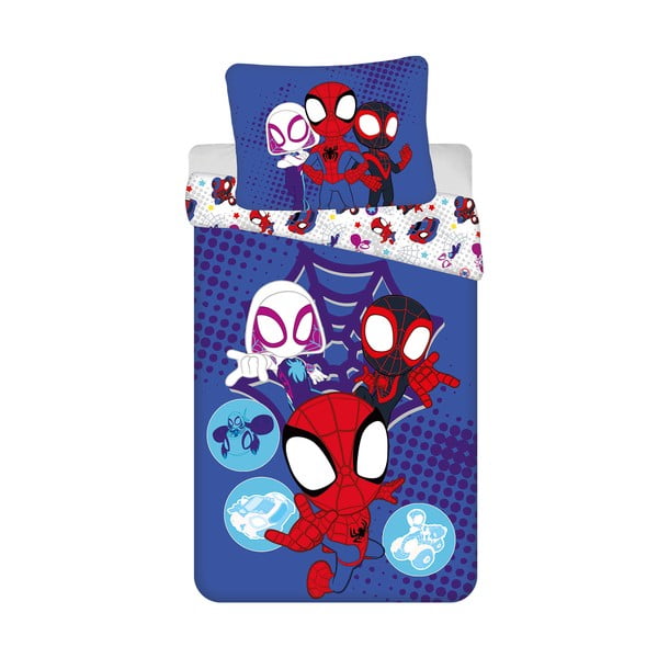 Mėlynos spalvos iš medvilnės viengulė vaikiška patalynė 140x200 cm Spidey – Jerry Fabrics
