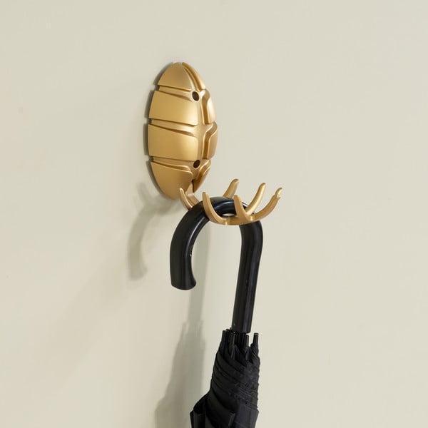 Sieninis auksinės spalvos iš plastiko kablys Bug – Spinder Design-image-4