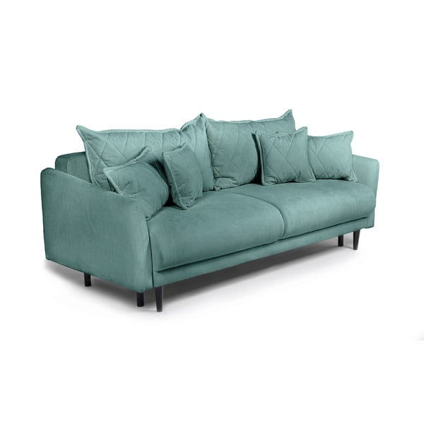 Turkio spalvos iš kordinio velveto sulankstoma/su sandėliavimo vieta sofa 215 cm Bjork – Bonami Selection-image-3