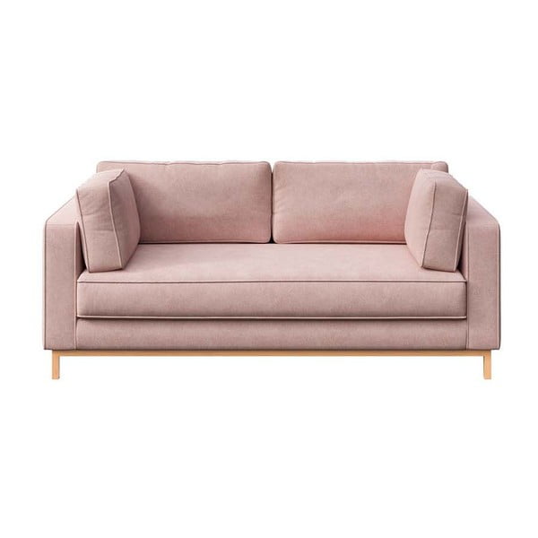 Sofa šviesiai rožinės spalvos iš velveto 192 cm Celerio – Ame Yens