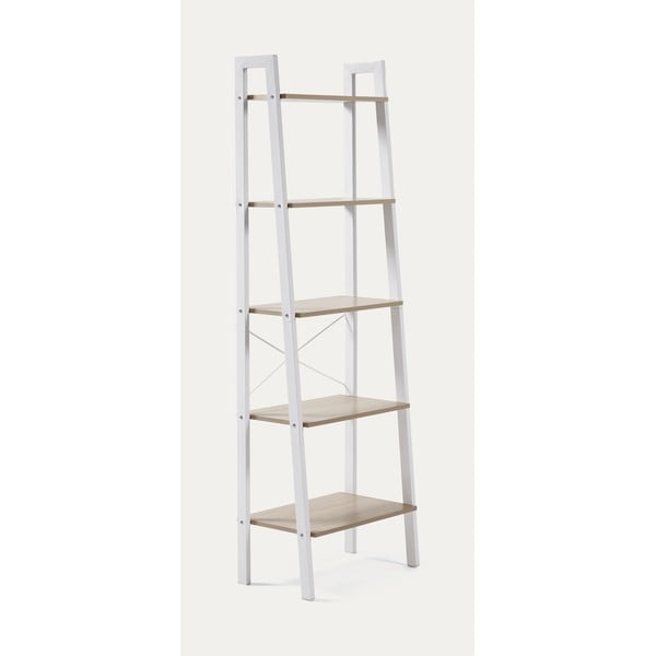 Baltos spalvos/natūralios spalvos pastatoma lentyna iš ąžuolo 56x172x32 cm Aarhus – Kave Home-image-3