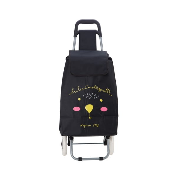 Juodas Lulucastagnette Cosette pirkinių krepšys vežimėlyje, 37 l