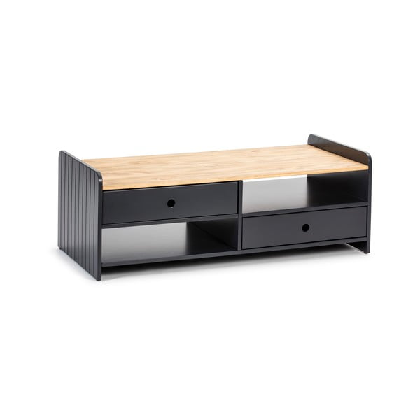 Pilkas žurnalinis staliukas su pušies medienos stalviršiu Marckeric Monte-image-1