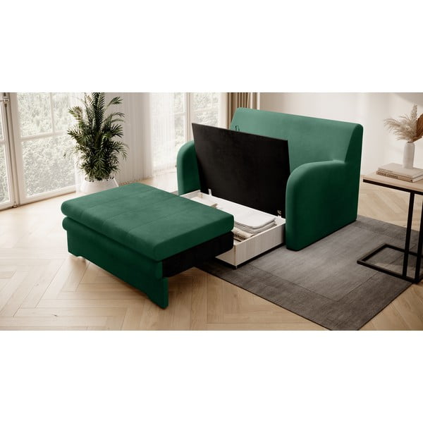 Žalios spalvos iš velveto sulankstoma sofa 130 cm Ario – ELTAP-image-3