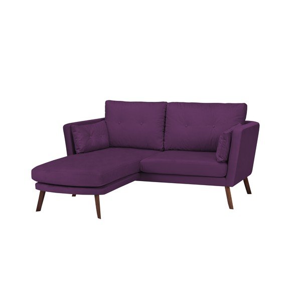 Tamsiai violetinė trijų vietų sofa "Mazzini Sofas Elena", su šezlongu kairiajame kampe-image-3
