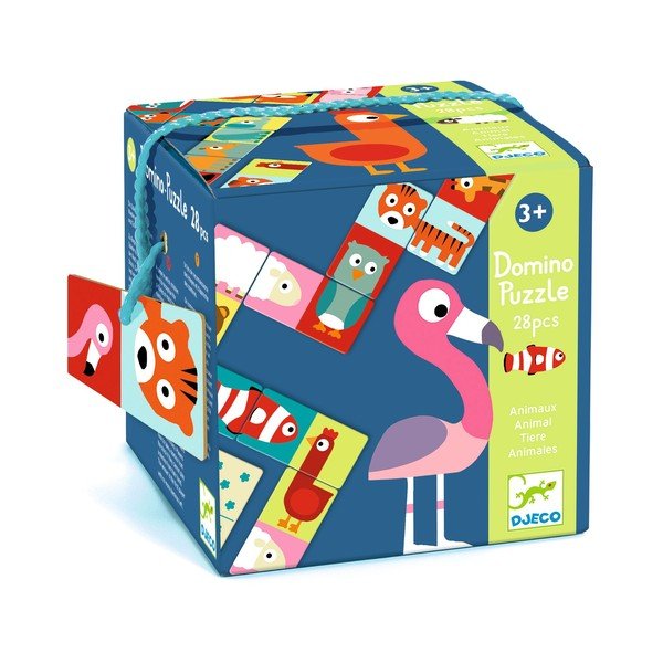 Vaikiški dvipusiai domino kauliukai Djeco Animals-image-1