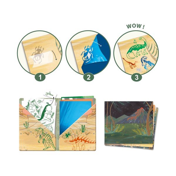 Dailės rinkinys su 4 paveikslėliais Djeco Dinosaurs-image-2