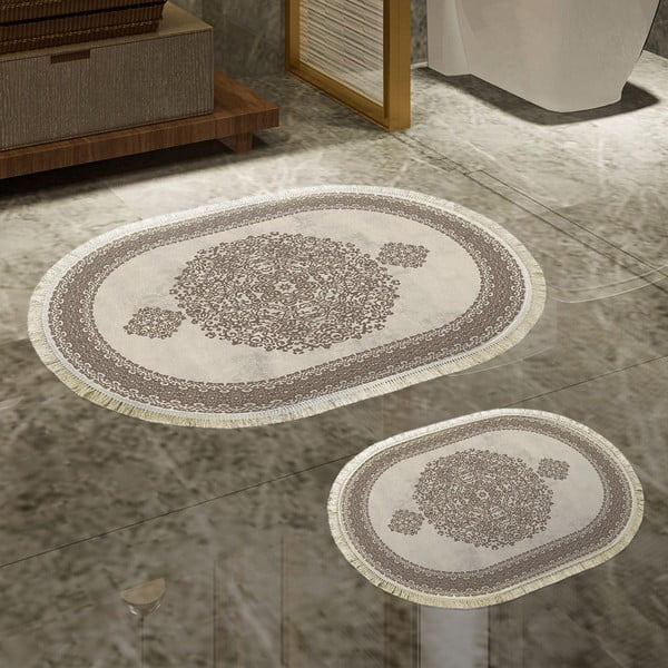 Smėlio spalvos vonios kambario kilimėliai, 2 vnt. - Foutastic-image-1