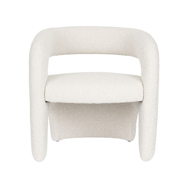 Baltos spalvos iš boucle krėslas Nova – White Label-image-2