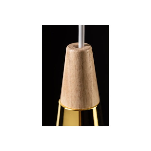 Kabantis šviestuvas pilkos spalvos su mediniu gaubtu/su metaliniu gaubtu Skandi – GTV-image-3