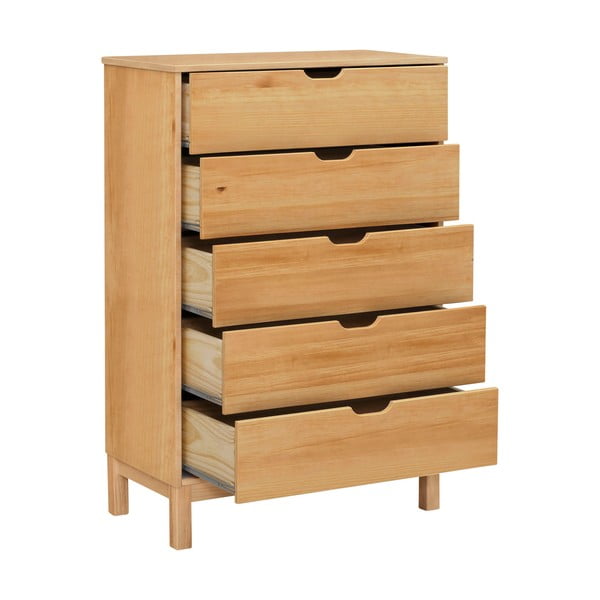 Iš pušies masyvo aukšta šoninė spintelė natūralios spalvos 113x39 cm Post – Støraa-image-1