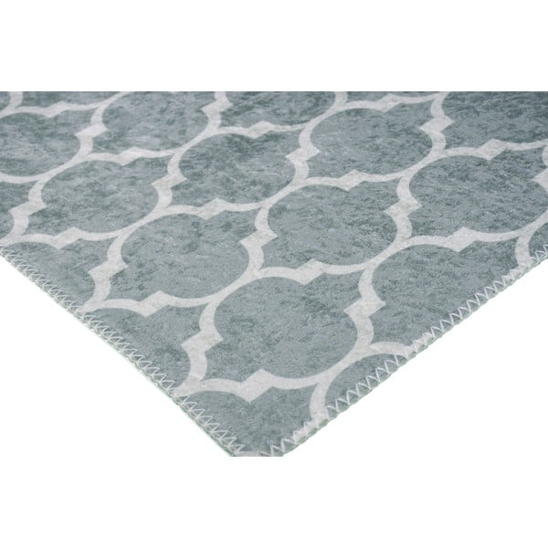 Šviesiai pilkos ir kreminės spalvos plaunamas kilimas 80x50 cm - Vitaus-image-2