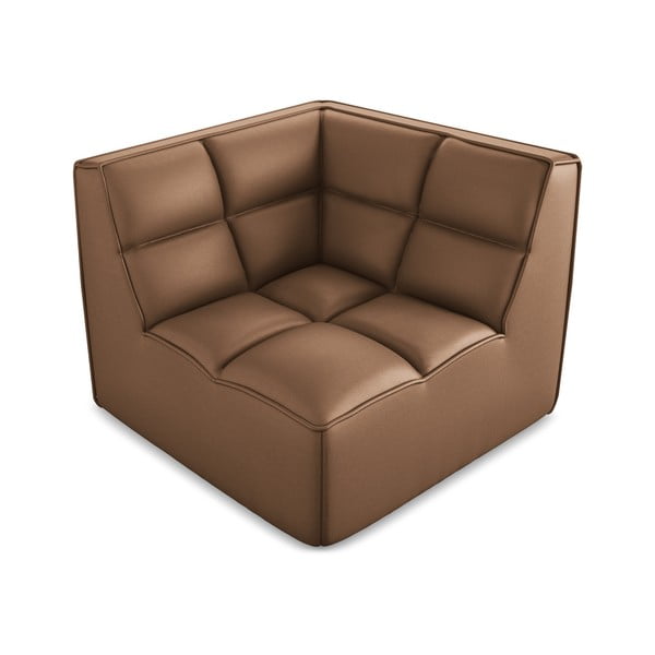 Rudos spalvos iš dirbtinės odos modulinė sofos dalis Kalai – Makamii-image-1