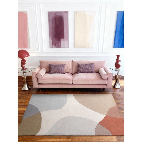 Rankų darbo smėlio spalvos iš vilnos kilimas 160x230 cm Hackney Clarissa – Ted Baker-image-1