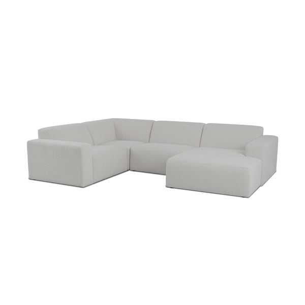Iš boucle kampinė sofa baltos spalvos („U“ formos) Roxy – Scandic-image-2