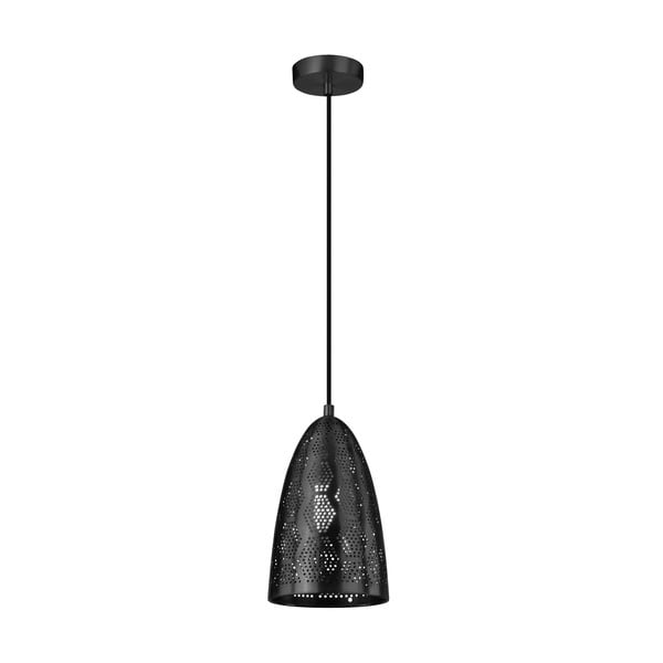 Juodas pakabinamas šviestuvas su metaliniu gaubtu ø 20 cm Bene - Candellux Lighting