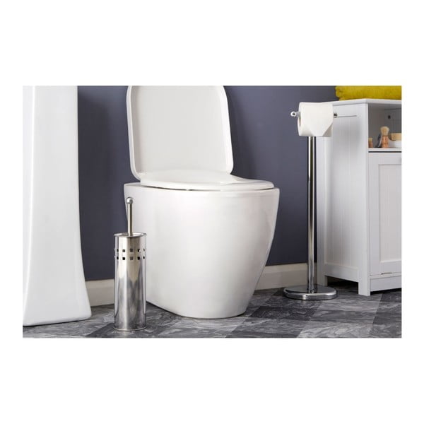 Matinės sidabrinės spalvos iš nerūdijančio plieno tualeto šepetys Indy – Premier Housewares-image-1
