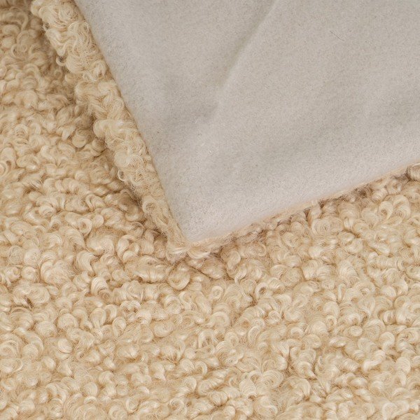 Smėlio spalvos iš sherpa vilnos antklodė ir pledas 130x160 cm Sherpa – Casa Selección-image-1