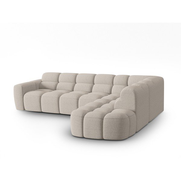 Kampinė sofa smėlio spalvos Lisa – Micadoni Home-image-3