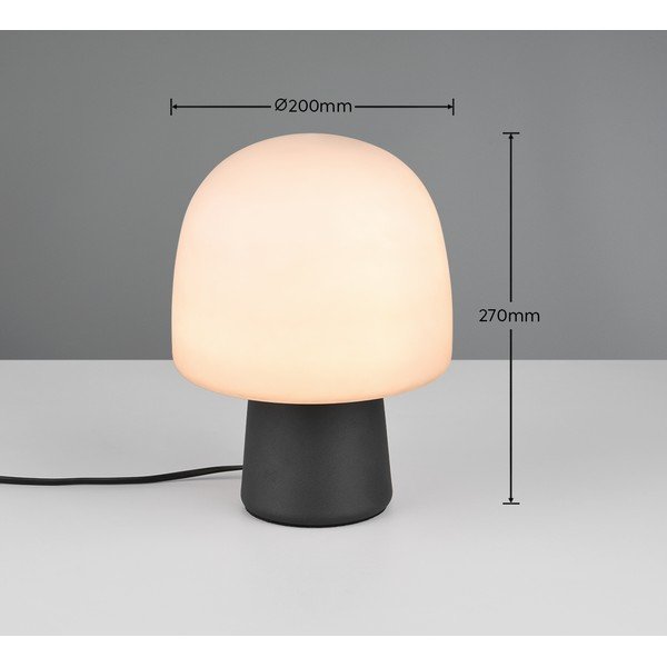 Stalinis šviestuvas juodos ir baltos spalvos (aukštis 27 cm) su stiklo gaubtu Steen – Trio-image-4