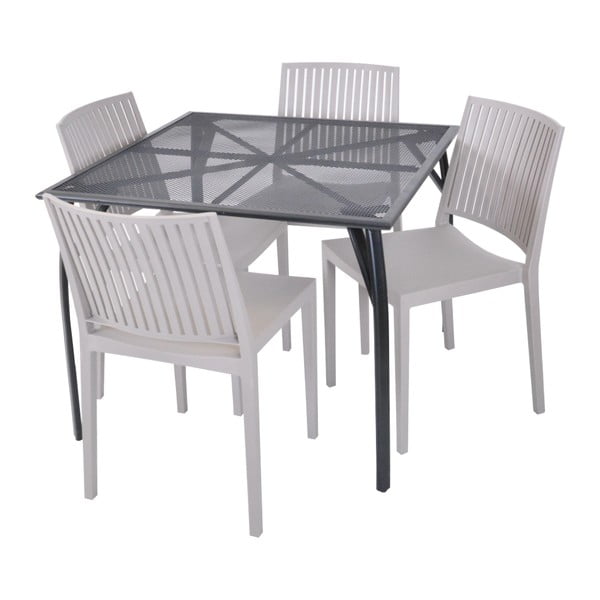 Smėlio spalvos plastikinė sodo kėdė Bars - Rojaplast-image-1