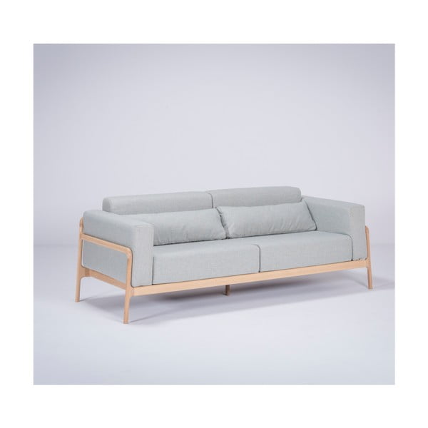 Mėlynai pilka sofa su ąžuolo konstrukcija Gazzda Fawn, 210 cm-image-4