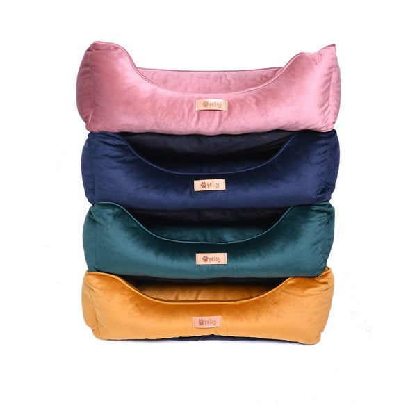 Rožinio aksomo lova 65x50 cm Royal - Petsy-image-2