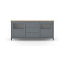 Pilkai žalios spalvos iš pušies masyvo šoninė spintelė 180x80x40 cm Misti – Marckeric