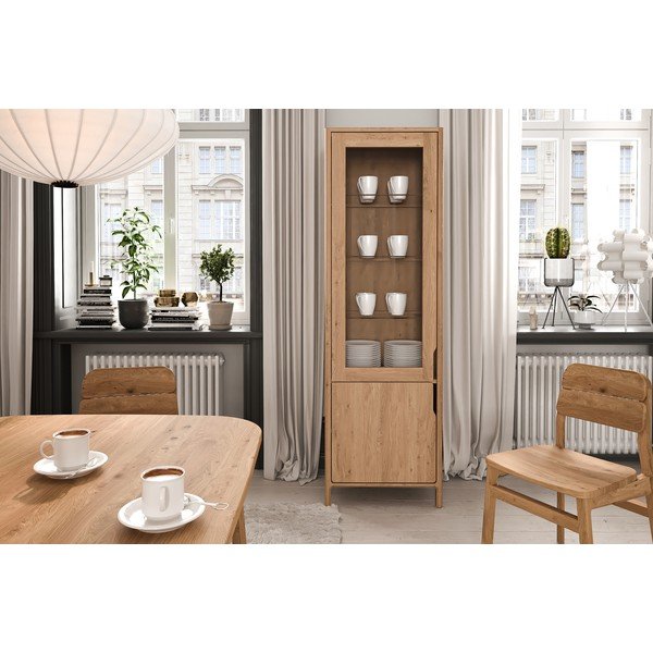 Iš ąžuolo masyvo vitrina natūralios spalvos 59x188 cm Twig – The Beds-image-3