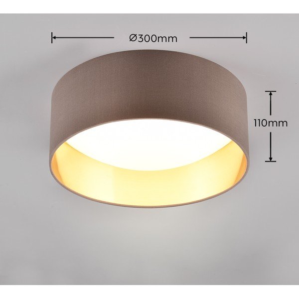 Lubinis šviestuvas šviesiai rudos spalvos LED ø 30 cm Locarno – Reality-image-4