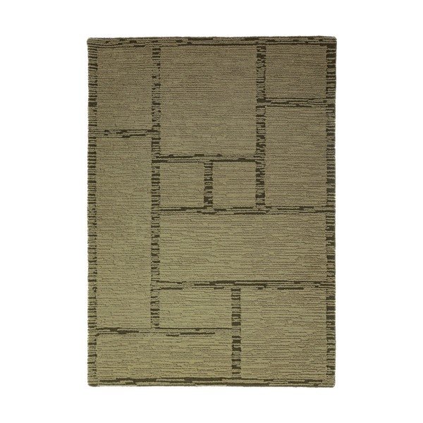 Rankų darbo žalios spalvos iš vilnos kilimas 160x230 cm Harris Modula Wool – Flair Rugs