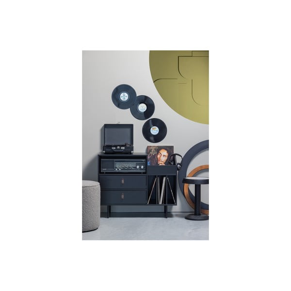 Juodos pušies medžio plokštelių spinta 90x73 cm Jackson - WOOOD-image-4