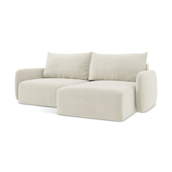 Kreminės spalvos sulankstoma/su sandėliavimo vieta kampinė sofa (su dešiniuoju kampu) Kalena – Makamii-image-2