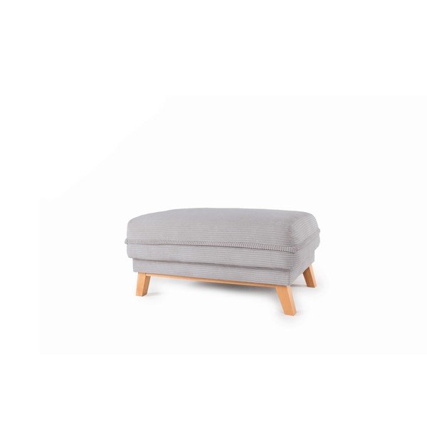 Šviesiai pilkos spalvos taburetė iš kordinio velveto Tori – Bonami Selection-image-1
