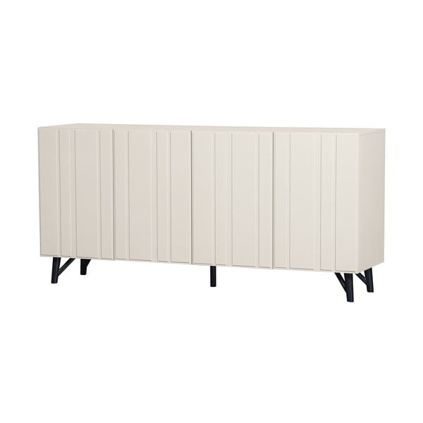 Žema šoninė spintelė kreminės spalvos iš pušies masyvo 181x85 cm Miller – WOOOD-image-2