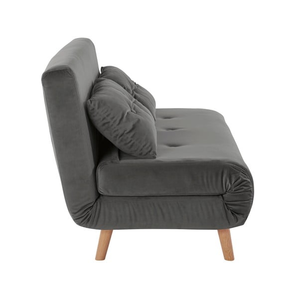 Pilka aksominė sofa 125 cm Magalli - Støraa-image-1