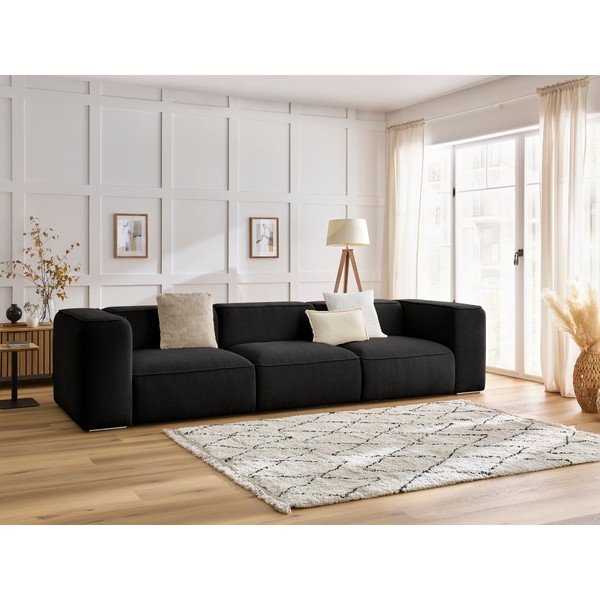 Sofa juodos spalvos 345 cm Zephyr – Bobochic Paris-image-1