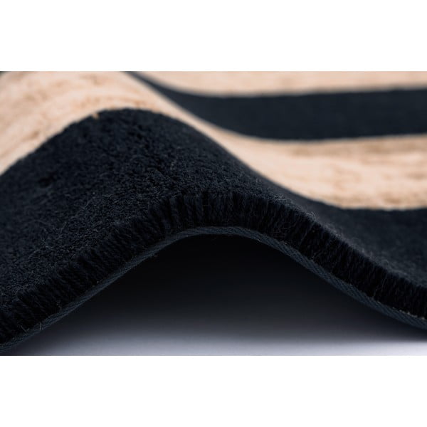 Juodos spalvos/smėlio spalvos iš vilnos kilimas 200x300 cm Agnus Art Deco II – Agnella-image-2