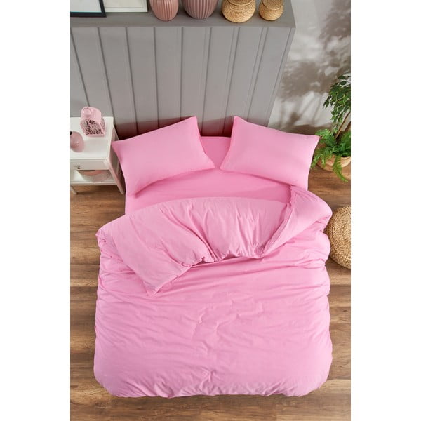 Rožinės spalvos dvigulė/itin ilga patalynė su paklode/4 dalių 200x220 cm Classic – Mila Home-image-2