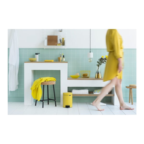 "Brabantia Newicon" geltonos spalvos šiukšliadėžė su pedalais, 3 l-image-3