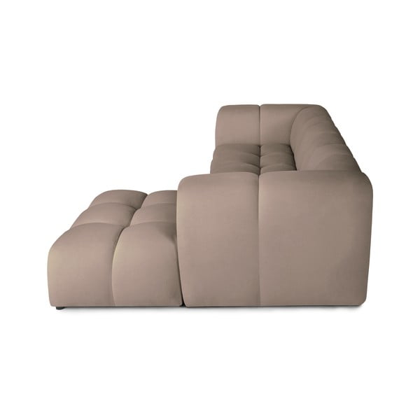 Taupe spalvos iš velveto kampinė sofa (su dešiniuoju kampu/su gultu) Cube – Bonami Selection-image-4