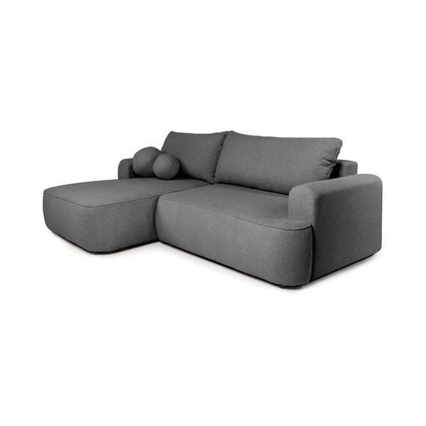 Iš boucle sulankstoma kampinė sofa pilkos spalvos (su kairiuoju kampu) Quinoa – Bonami Selection-image-2