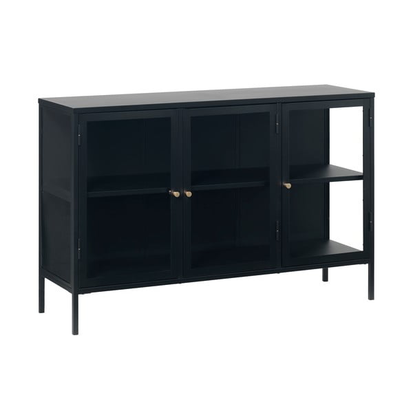 Iš metalo vitrina juodos spalvos 132x85 cm Carmel – Unique Furniture-image-3