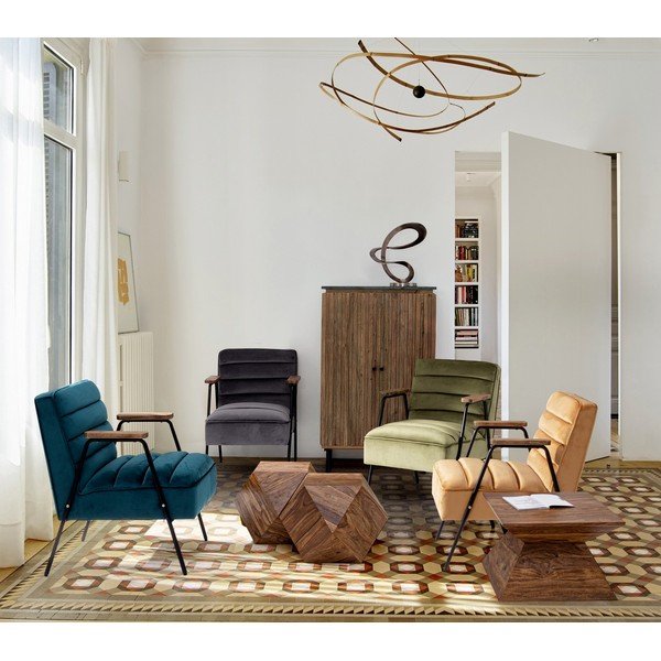 Tamsios natūralios spalvos iš dalbergijos medžio masyvo kavos staliukas 42x42 cm Egypt – Bizzotto-image-3