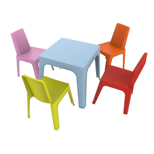 Vaikiškas sodo rinkinys 1 mėlynas stalas ir 4 kėdės "Resol Julieta