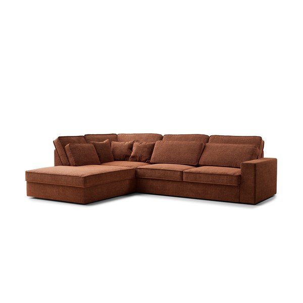 Vario spalvos kampinė sofa iš šenilinio audinio (su kairiuoju kampu/„L“ formos) Kirou – Maison de Rêve-image-2