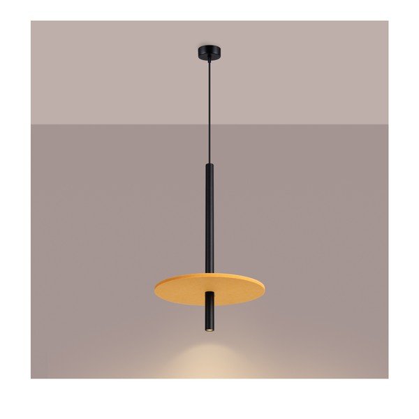 Geltonos spalvos/smėlio spalvos iš metalo kabantis šviestuvas ø 30 cm Rilu – Sollux-image-2